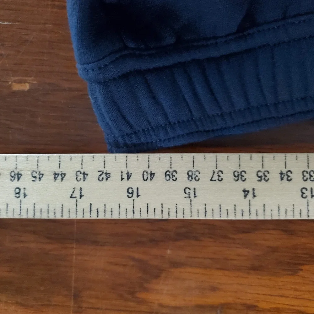 Adidas Mens Taper Pants Large Navy 100% Polyester Drawstring Pockets Sweatpants